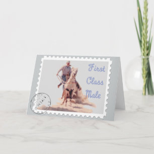 Western Cowboy Rodeo Calf Roper Greeting Card