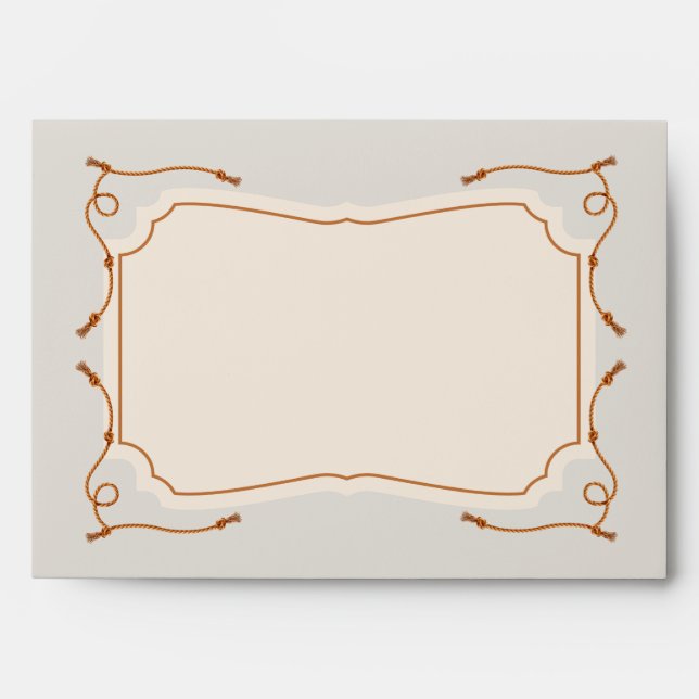 Western Cowboy Rodeo Cow Hide Rope Pattern Envelope (Front)