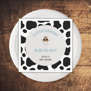 Western Cowboy Rodeo Cow Print Boy Baby Shower Napkin