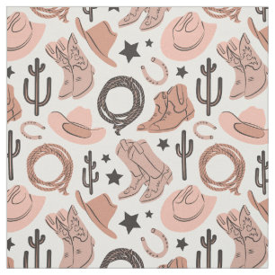 Western Cowboy Rodeo Farm Southern Ranch Neutral Fabric