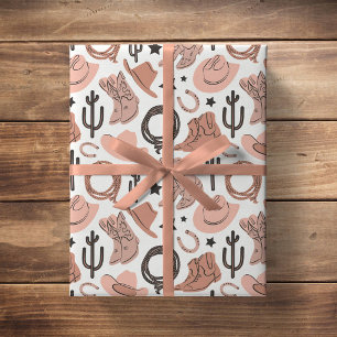 Western Cowboy Rodeo Farm Southern Ranch Neutral Wrapping Paper