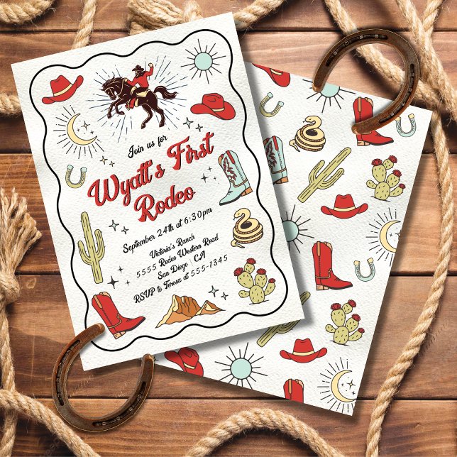 Western Cowboy Rodeo hand drawn Birthday Invitation (Creator Uploaded)