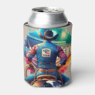 Western Cowboy Rodeo Team at Arena Can Cooler