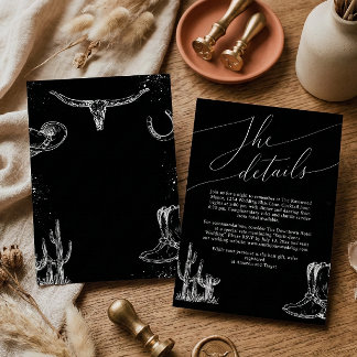 Western Cowboy Rustic Country Wedding Details Enclosure Card