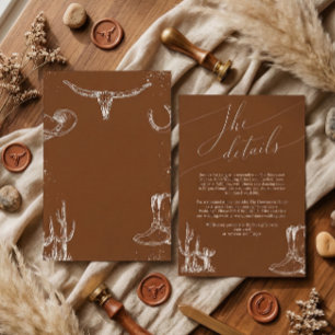 Western Cowboy Rustic Country Wedding Details Enclosure Card