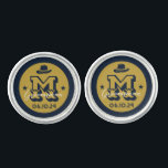 Western Cowboy Rustic Groomsmen Name Monogram Cufflinks<br><div class="desc">Personalised gifts for groomsmen with western cowboy theme. Decorated with cowboy hat with vintage western font. Text and background colour are editable using the Design Tool to fit your occasion. Get this customise gift for wedding,  bachelor party,  engagement party or any other special occasions.</div>