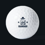 Western Cowboy Rustic Groomsmen Name Monogram Golf Balls<br><div class="desc">Personalised gifts for groomsmen with western cowboy theme. Decorated with cowboy hat with vintage western font. Text and colour are editable using the Design Tool to fit your occasion. Get this customise gift for wedding,  bachelor party,  engagement party or any other special occasions.</div>