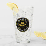 Western Cowboy Rustic Logo Personalised Groomsmen Glass<br><div class="desc">Personalised gifts for groomsmen with western cowboy theme. Decorated with cowboy hat with vintage western font. Text and colour are editable using the Design Tool to fit your occasion. Get this customise gift for wedding,  bachelor party,  engagement party or any other special occasions.</div>