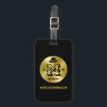 Western Cowboy Rustic Monogram Best Man Groomsmen Luggage Tag<br><div class="desc">Personalised gifts for groomsmen and best man with western cowboy theme. Decorated with cowboy hat with vintage western font. Text and colour are editable using the Design Tool to fit your occasion. Get this customise gift for wedding,  bachelor party,  engagement party or any other special occasions.</div>