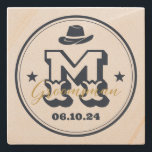 Western Cowboy Rustic Monogram Best Man Groomsmen Stone Coaster<br><div class="desc">Personalised gifts for groomsmen and best man with western cowboy theme. Decorated with cowboy hat with vintage western font. Text and colour are editable using the Design Tool to fit your occasion. Get this customise gift for wedding,  bachelor party,  engagement party or any other special occasions.</div>