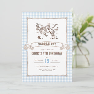 Western Cowboy Saddle Up Birthday Party  Invitation
