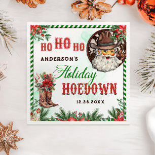 Western Cowboy Santa Christmas Hoedown Party  Napkin