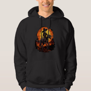 Western Cowboy Skeleton Riding Dinosaur Rex Hallow Hoodie