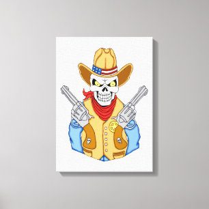 Western Cowboy Skull Canvas Print