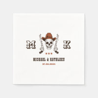 Western Cowboy Skull Monogram Boho Country Wedding