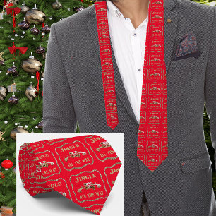 Western Cowboy Spurs Jingle All The Way Red Tie