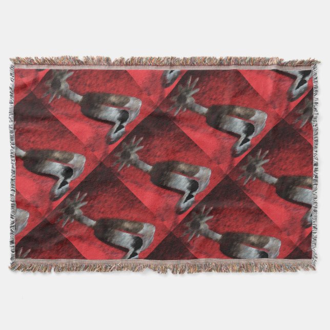 Western Cowboy Spurs Throw Blanket (Front)