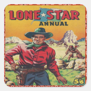 Western Cowboy Square Sticker