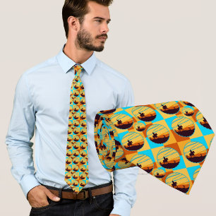 Western Cowboy Sunset Pattern Tie
