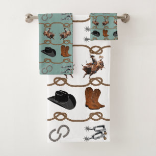 Western Cowboy Theme Bath Towel Set