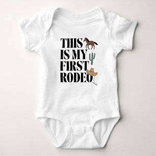Western Cowboy This Is My First Rodeo Baby  Bodysuit