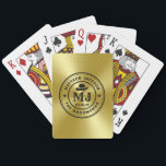 Western Cowboy Vintage Gold Monogram Groomsmen Playing Cards<br><div class="desc">Personalised gifts for groomsmen with western cowboy theme. Decorated with cowboy hat with vintage western font. Text and colour are editable using the Design Tool to fit your occasion. Get this customise gift for wedding,  bachelor party,  engagement party or any other special occasions.</div>