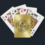 Western Cowboy Vintage Gold Monogram Groomsmen Playing Cards<br><div class="desc">Personalised gifts for groomsmen with western cowboy theme. Decorated with cowboy hat with vintage western font. Text and colour are editable using the Design Tool to fit your occasion. Get this customise gift for wedding,  bachelor party,  engagement party or any other special occasions.</div>