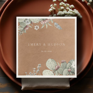 Western Cowboy Vintage Southwest Floral Wedding Napkin