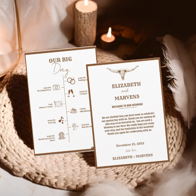 Western Cowboy wedding day  Events Timeline  Programme (Creator Uploaded)