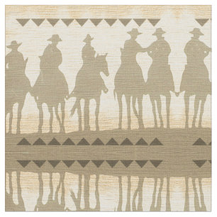 Western Cowboys Roundup Time wild west horse theme Fabric