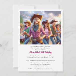 Western Cowgirl 16th Birthday Party Invitation