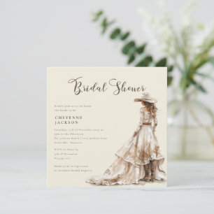 Western Cowgirl and Lace Cowboy Boots Baby Shower  Invitation