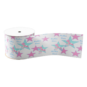 Western Cowgirl Baby With Horse Rodeo Star 1 1/2" Grosgrain Ribbon