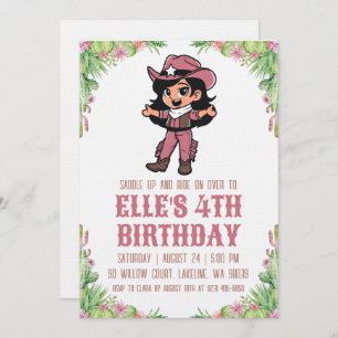 western cowgirl birthday invitations