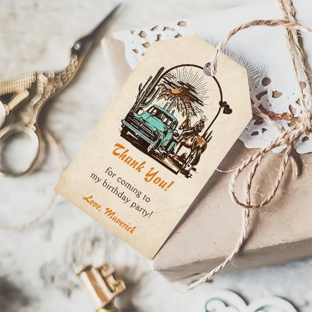  Western Cowgirl Birthday Party Gift Tags (Creator Uploaded)