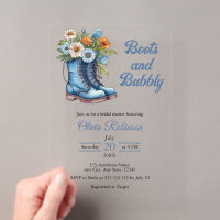 Western Cowgirl Blue Boots & Bubbly Bridal Shower