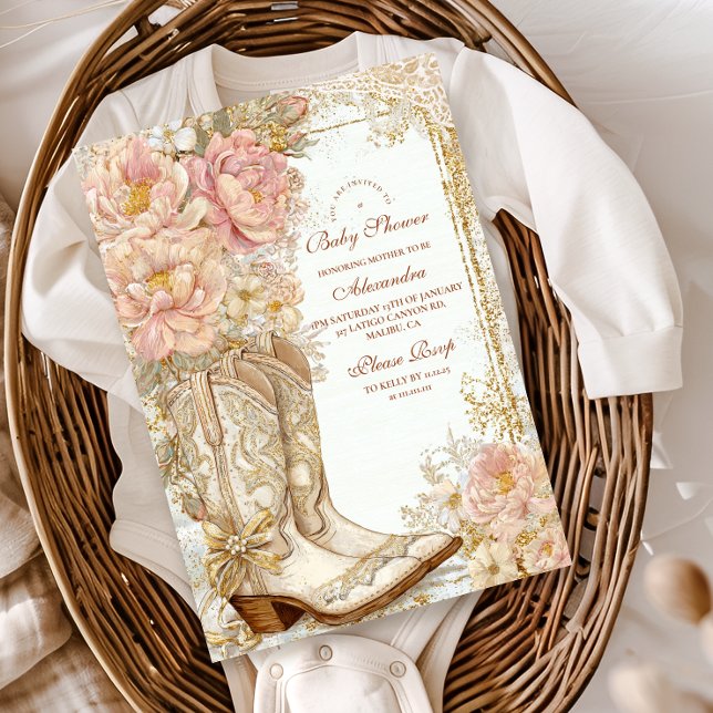 Western Cowgirl Boots Floral Baby Shower (Creator Uploaded)