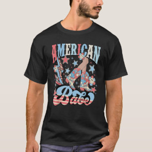 Western Cowgirl Boots Groovy American Girls Babe 4 T-Shirt