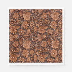 Western Cowgirl Brown Floral Napkin