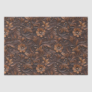 Western Cowgirl Brown Flowers Tissue Paper