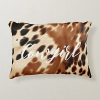 Western Cowgirl Brown White Cowhide
