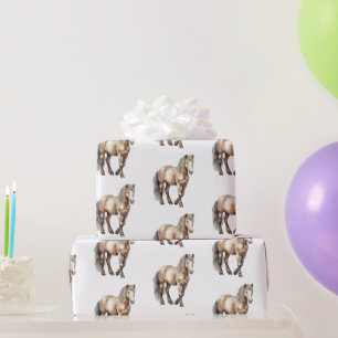 Western Cowgirl Cowboy Horse Birthday Wrapping Paper