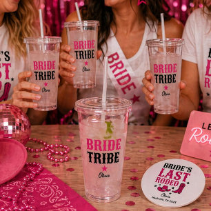 Western Cowgirl Custom Bachelorette Party Acrylic Tumbler