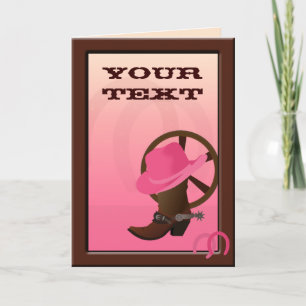Western Cowgirl Custom Greeting Card