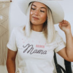 Western Cowgirl Custom Rodeo Mama T-Shirt<br><div class="desc">Looking for the perfect gift for the best Rodeo Mama of a little cowgirl? This western mama shirt is the perfect gift for all country lovin' moms! The unique rope font that says "Mama" is surrounded by sparkling pink stars. Easy to personalise the year. This is a great gift for...</div>