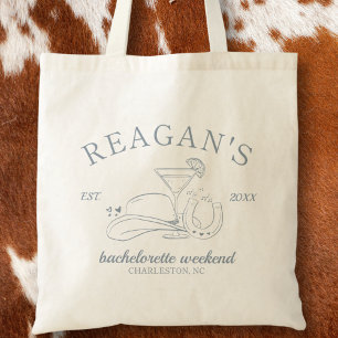 Western Cowgirl Cute Hand Drawn Bachelorette Party Tote Bag