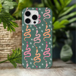 Western Cowgirl Desert Snakes Pattern iPhone 15 Pro Max Case<br><div class="desc">Western Cowgirl Desert Snakes Pattern iPhone 15 Pro Max Cases features a modern western pattern of pink and orange snakes on a green background. Perfect for gift wrapping for birthday,  Christmas and celebrations. Created by Evco Studio www.zazzle.com/store/evcostudio</div>