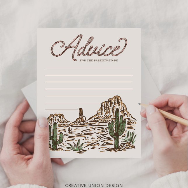 Western Cowgirl Girl Baby Shower Advice Cards (Creator Uploaded)