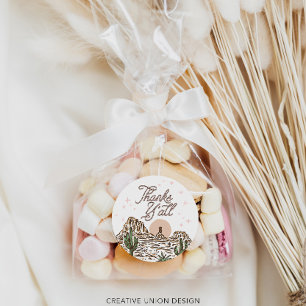 Western Cowgirl Girl Baby Shower Thanks Y'all Classic Round Sticker