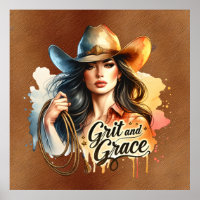 Western cowgirl grit grace
